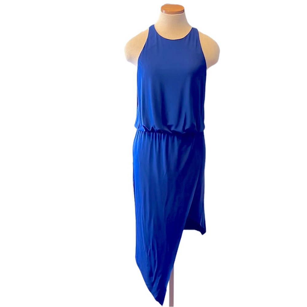 Elizabeth and James 'Rowan' Sleeveless Asymmetric Hem Dress, Cobalt Blue, XS